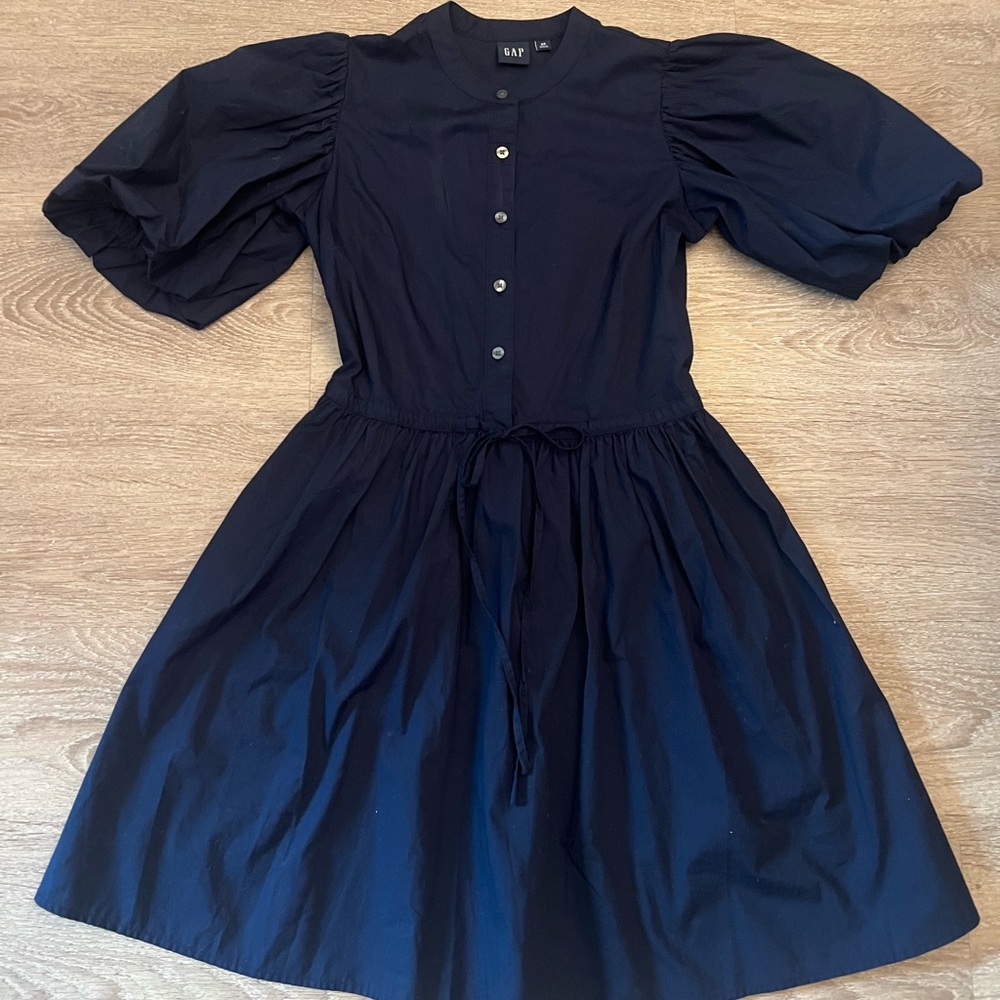Gap balloon sleeve mini dress navy NWOT